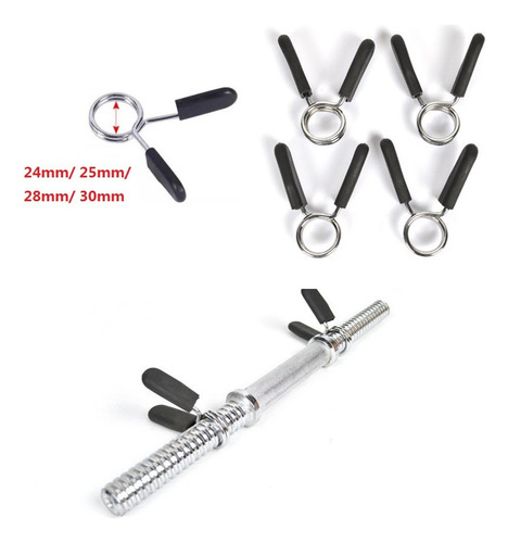 4x Barbell De Acero Abrazadera De Resorte Clip De Mancuerna