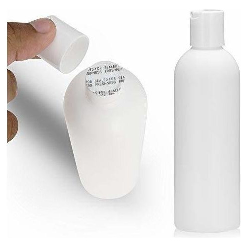25 Pcs Empty White Hdpe Bottle 8 Oz - Cosmo Round Plastic B.