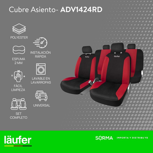 Imagen 2 de 9 de Funda Asientos Universal Läufer 11 Piezas 2mm De Espuma