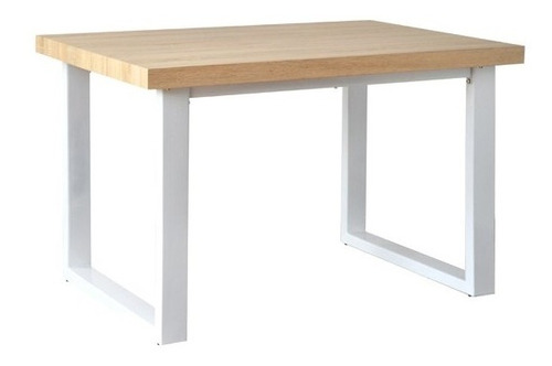 Mesa De Comedor Escritorio Base Blanca Madera 120cm - Brooke