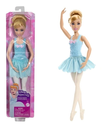 Boneca Bailarina  Princesa Cinderela Loira 30cm Mattel Hlv92