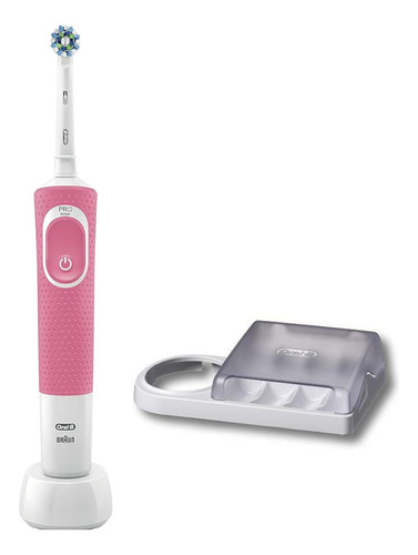 Cepillo Eléctrico Oral-b Vitality 100+soporte Para Cabezales Color Rosa