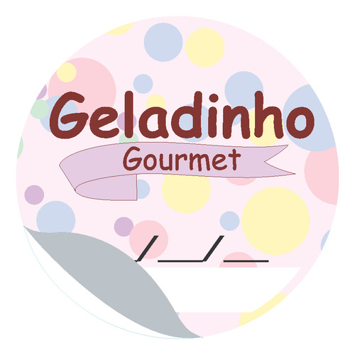 Etiqueta Adesiva Geladinho Gourmet Gelinho Dindim Sacolé 200