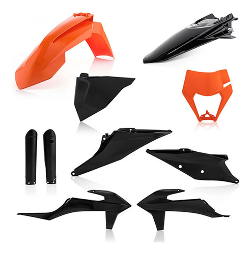 Kit Partes Plasticas Ktm Exc/exc-f 2020 Negro/naranja