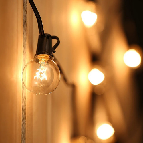 Imagen 7 de 10 de Serie Luces Vintage 25 Focos Decoración Exteriores 7.5m