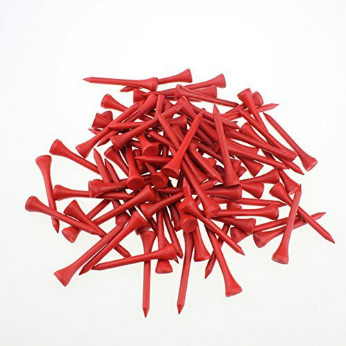 Profesionales 2 1/8  100pcs Deluxe Madera Tees De Golf (rojo