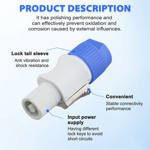 Conector Powercon Macho De 3 Pines, 10 Unidades, Entrada De