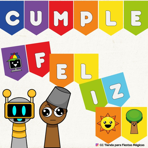 Kit Imprimible Personalizado Cumpleaños Sprunki Invitación