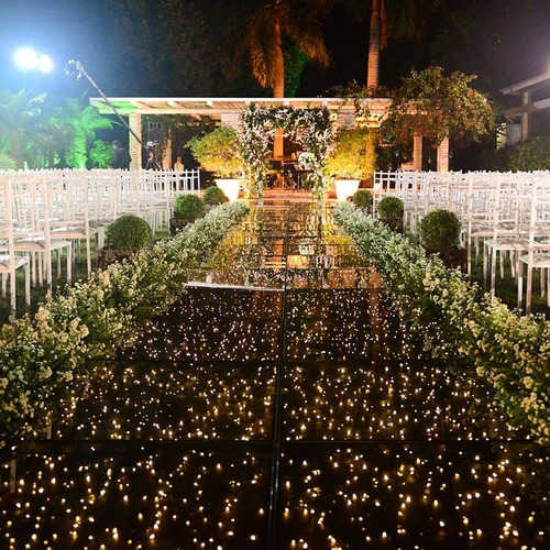 Imagem 4 de 10 de Cordão 300 Leds Fixo Branco Quente 30 Metros Macho / Fêmea