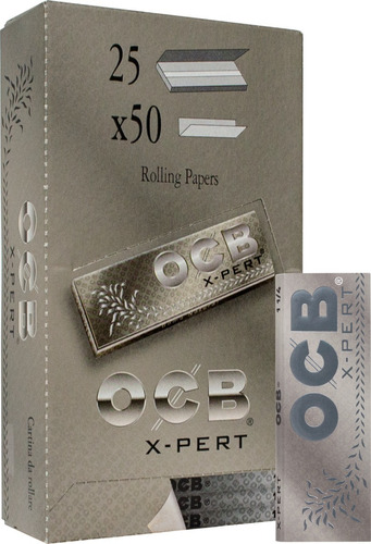 Caja Ocb Papelillo X-pert Gris 1 1/4 25 Rolling Papers