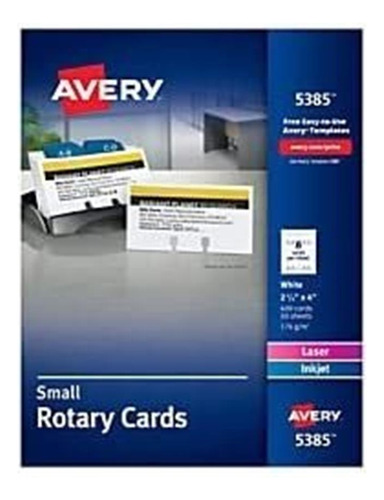 Avery  - Tarjetas Rotativas De Inyección De Tinta, 2.0 in.