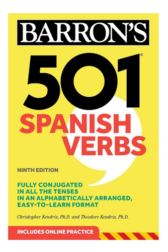 Libro: 501 Spanish Verbs, Ninth Edition (barrons 501 Verbs