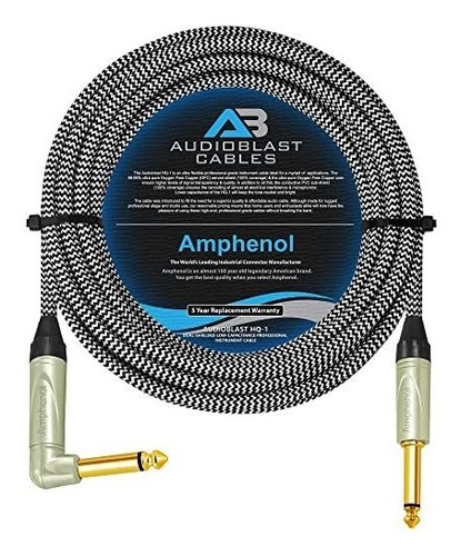 Cable Para Instrumentos: 18 Pies - Audioblast Hq-1-braid (ne