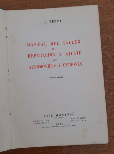 Manual Del Taller De Automóviles Y Camiones  J. Ferpi