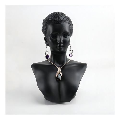 Soporte para joyas con forma de busto negro, soporte para joyas con forma de busto