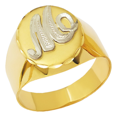 Anel Tradicional Com Letra Classico Ouro 18k Amarelo 6.3g