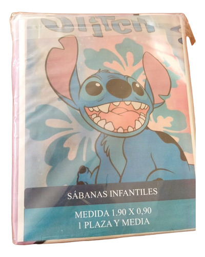 Juego De Sabanas Stitch Spider Frozen Bluey Microfiba Tye Azul Claro Personajes