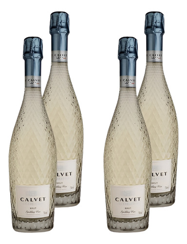 Kit 4 Espumantes Calvet Celebration Brut Branco França 750ml