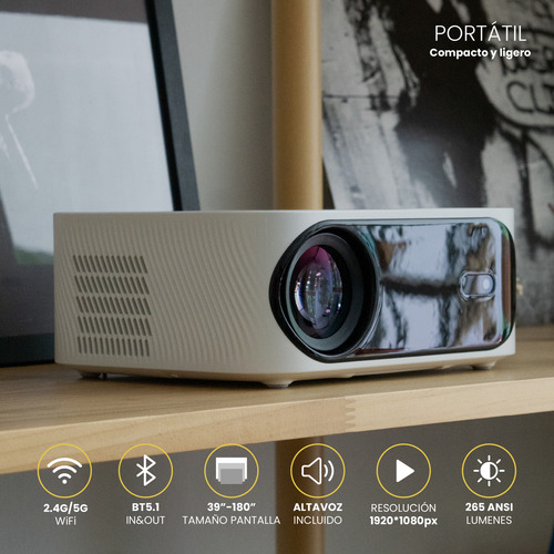 Pack Proyector Orion Full Hd + Telón 100 Eléctrico Levo Blanco