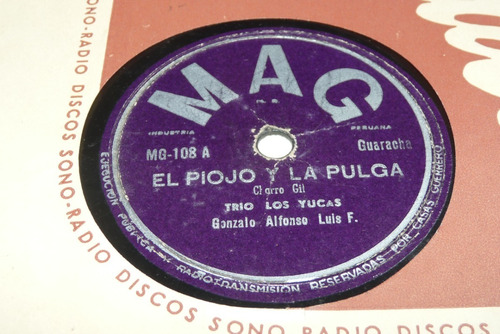 Jch- Trio Los Yucas El Piojo Y La Pulga Guaracha 78 Rpm