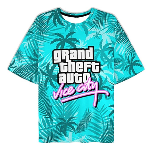 Camiseta Casual Neutral Con Estampado 3d De Gta Vice City