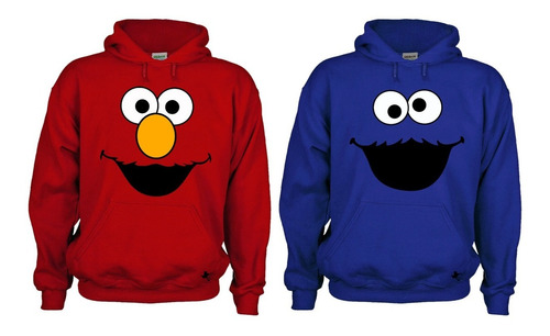 Sudadera Capucha Pareja Elmo Y Come Galletas Novios (2 Pzas)