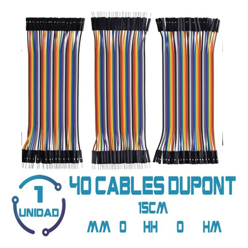 Cables Dupont De 15cm 40 Pines Mm O Hh O Mh