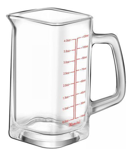 4 Taza Medidora De Bebidas De 120ml Con Escala, Vaso A