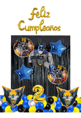 Set De Globos Batman Decoración Fiesta 51 Piezas