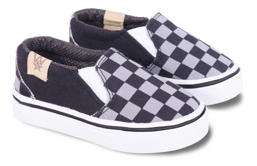 Alpargatas Panchas Bebe Niño Cuadrille Gris - Negro 17 Al 26