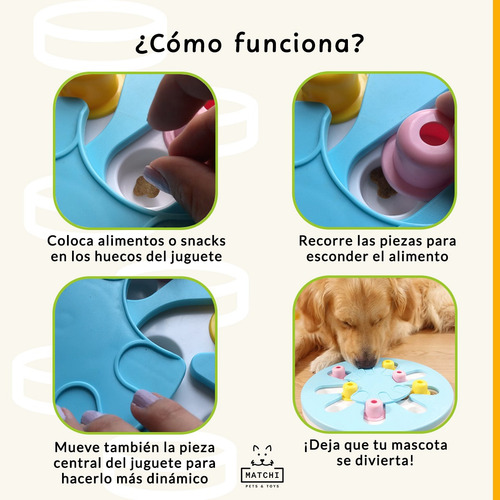 Juguete Interactivo Para Perros Rompecabezas Dispensador Color Azul
