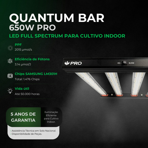 Led 650w Quantum Barra Chip Lm301h Evo Driver Master Plants Luz Full Spectrum 127/220v