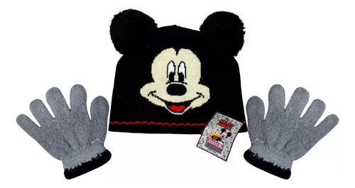 Kit Inverno Criança Mickey Disney : Touca / Gorro + Luvas