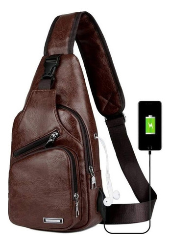 Bolso Bandolera Antirrobo Para Hombre Con Puerto De Carga