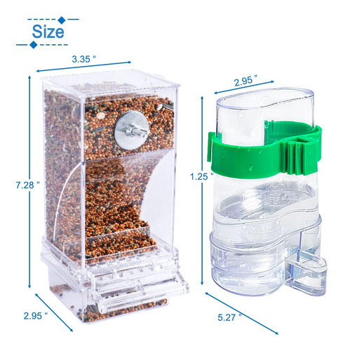Set De Comedero Y Dispensador De Agua Hamiledyi Para Loros
