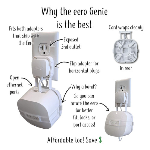 Soporte De Pared Para Eero Genie 6 Y Mesh Wi-fi Con Conexión