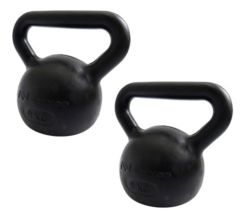 Pesa Rusa Kettlebell Pvc 9 Kg. X 2u Sonnos Funcional Color Negro