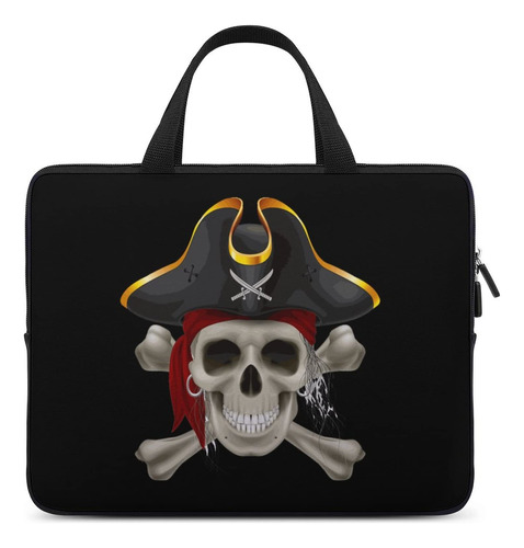 Bolsa Para Portatil Diseño Calavera Pirata Funda Transporte