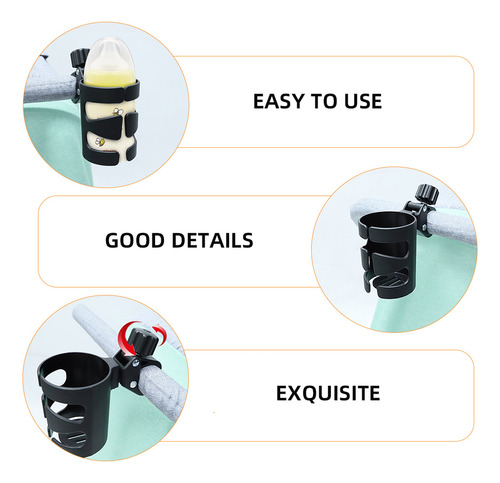 Portavasos Para Cochecito De Bebé Con Abrazadera Ajustable,