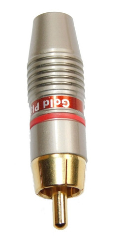 Imagen 2 de 3 de Juego Ficha Conector Rca Macho Metalica Roja Y Negra