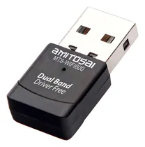 Comprar Amitosai UltraSpeed MTS-WIFI600 Adaptador receptor placa USB WIFI 600mbps Dual Band 2.4 y 5 Ghz Driver Free