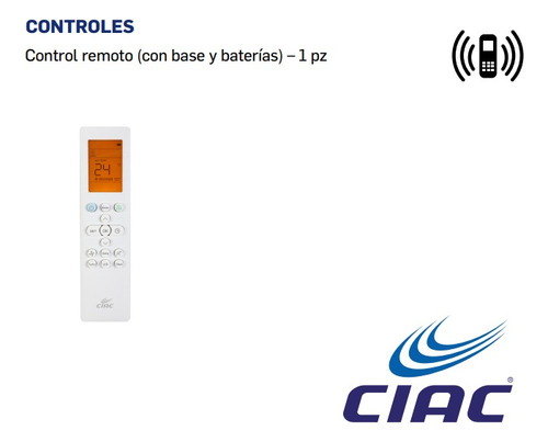 Minisplit Ciac Carrier 1.5 Ton Frio Y Calor 60hz 53fxq183f