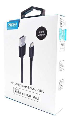 Cable Datos Choetech Usb-a A Lightning 1.8m Para iPhone iPad