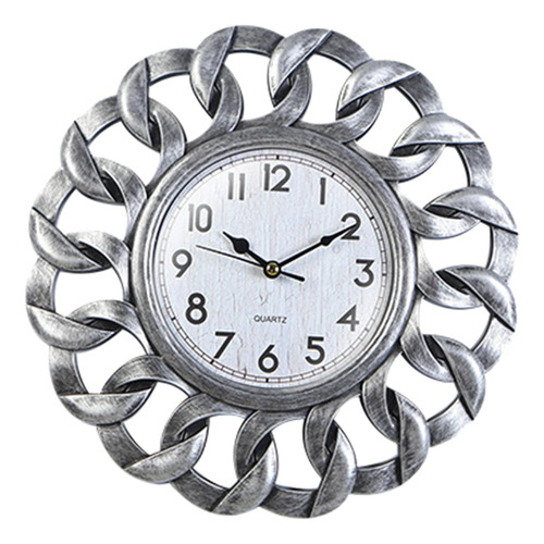 Reloj De Pared Retro Con Pilas Plástico Para Bar Plata