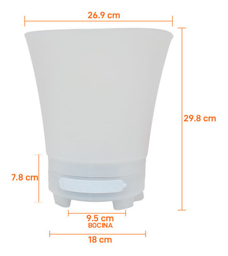 Hielera Bocina Bluetooth Luz Led Sonido Hi-fi Ch-j2029 Color Blanco Buytiti