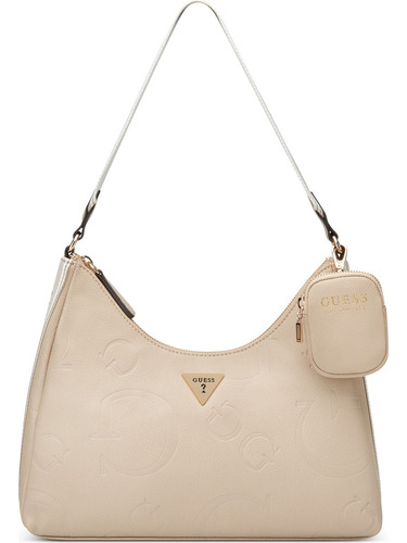 Bolsa Guess Factory Bg959718-bei Acabado de los herrajes Níquel Color Beige Correa de hombro Beige Diseño de la tela Lisa