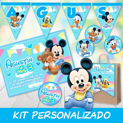 Pack Imprimible Mickey Bebe Personalizado