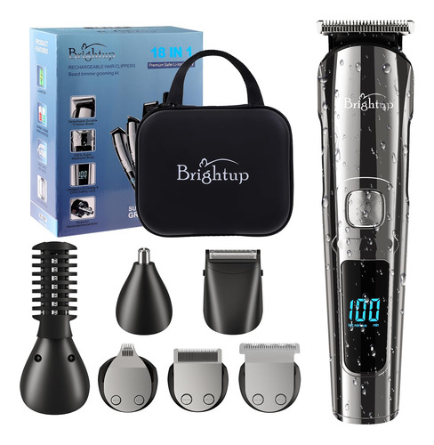 Brightup Recortadora De Barba Para Hombres Con Estuche De Al