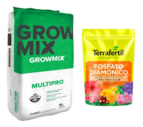 Sustrato Growmix Terrafertil Multipro 80lts Con Fosfato 1kg
