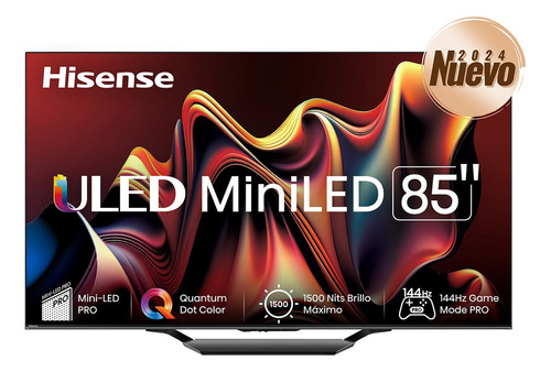 Pantalla 85 Hisense Uled Mini-led U7n, Smart Tv